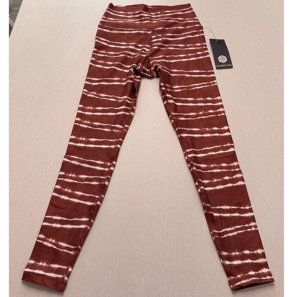 Scorpio Sol Vinyasa High Waist Legging Dark Copper Stripe Tie Dye SS-194 NWT S